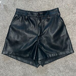 XS Hollister ultra high rise Leather Shorts